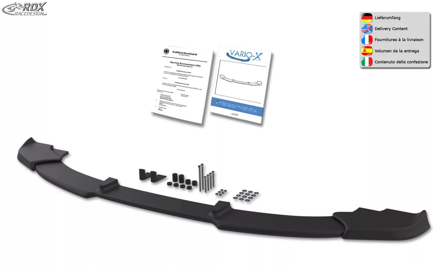 RDX Frontspoiler VARIO-X für BMW X3 E83 2003-2010 Frontlippe Front Ansatz Vorne Spoilerlippe