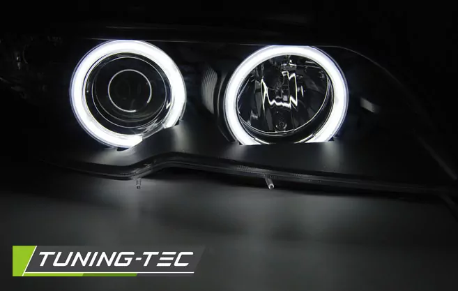 XENON HEADLIGHTS ANGEL EYES CCFL BLACK fits BMW E46 04.03-06 COUPE CABRIO