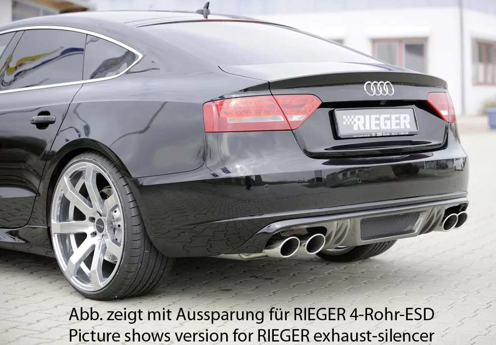Rieger Heckeinsatz für Audi A5 (B8/B81) - Sportback 06.07-07.11 (bis Facelift) carbon optik