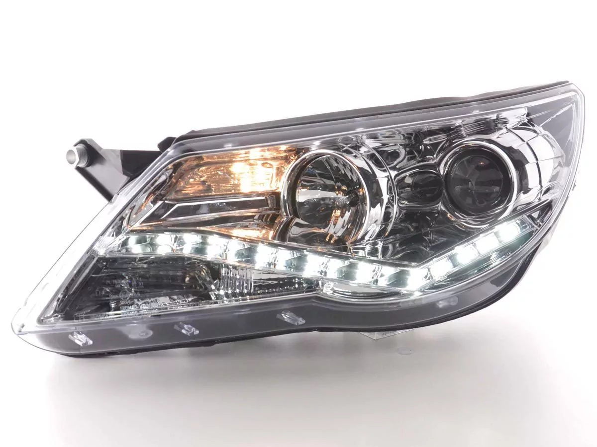 Scheinwerfer Set Daylight LED Tagfahrlicht VW Tiguan Bj. 07-11 chrom