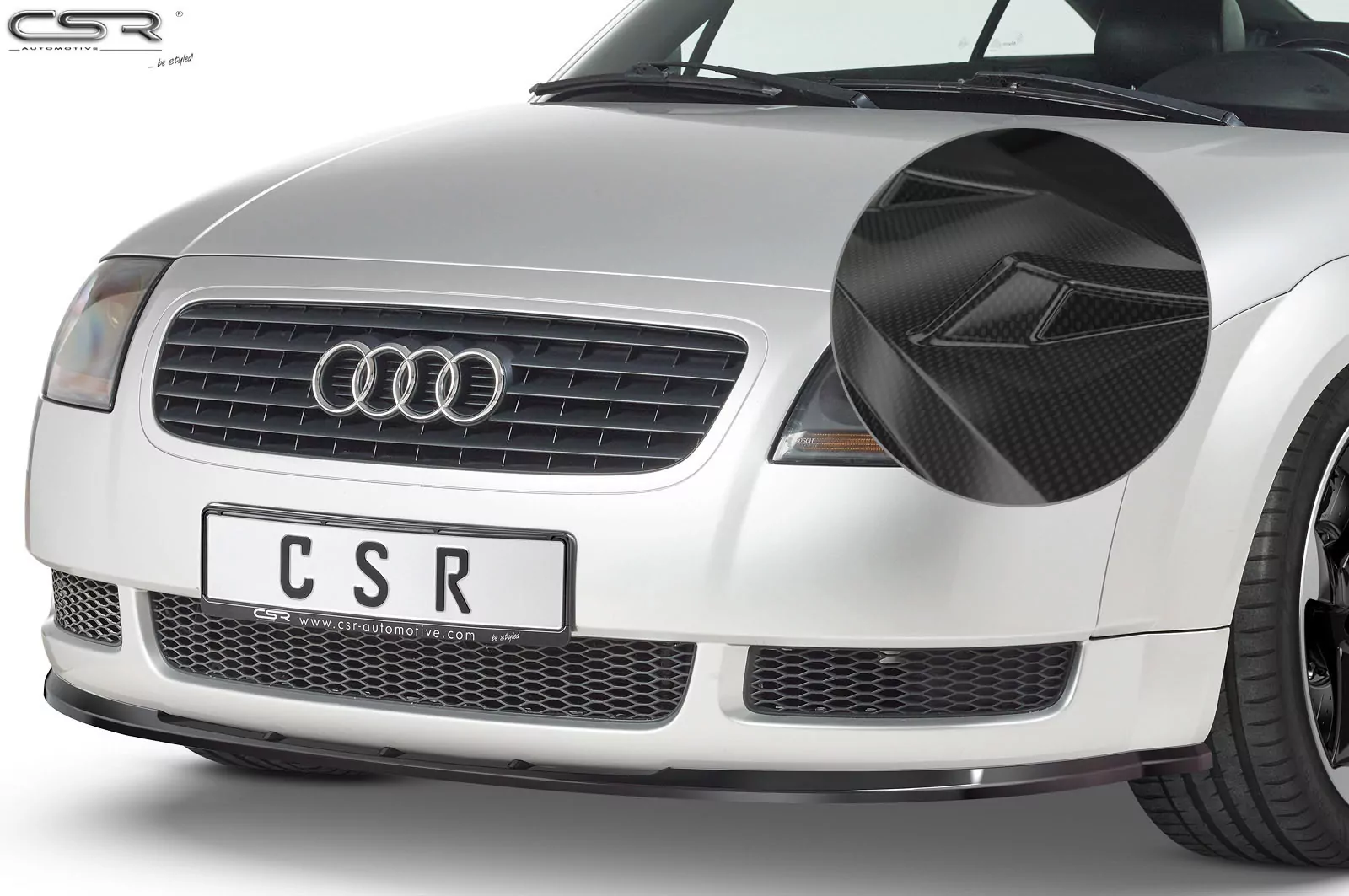 Cup-Spoilerlippe mit ABE für Audi TT 8N CSL011-C Carbon Look Hochglanz
