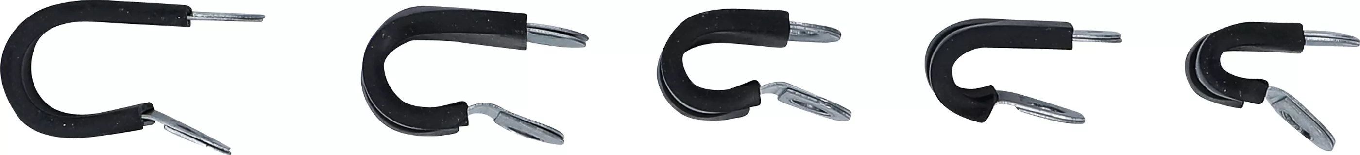 Gummierte Schlauchklemmen-Sortiment | Ø 6 - 16 mm | 18-tlg.