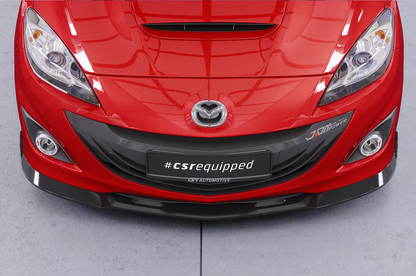 Cup-Spoilerlippe mit ABE für Mazda 3 (Typ BL) MPS CSL650 Schwarz Strukturiert