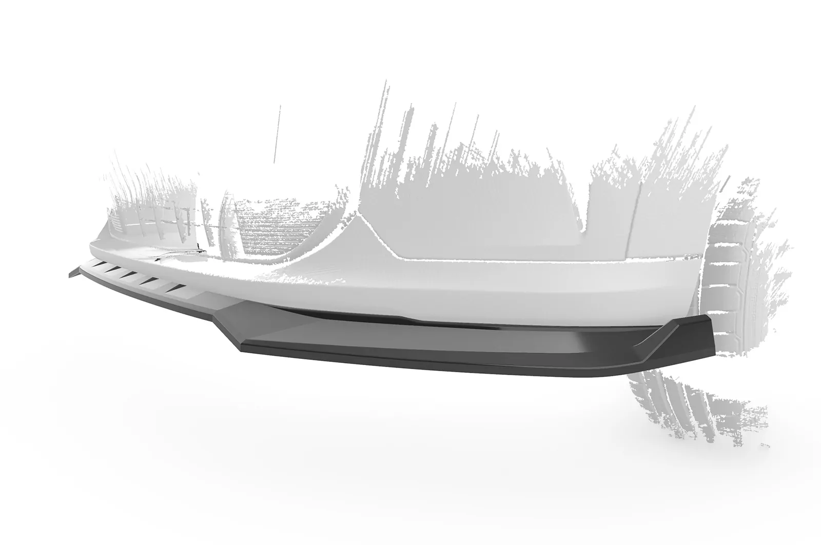 Cup-Spoilerlippe mit ABE für Mini F56 Cooper SE CSL775 Schwarz Strukturiert