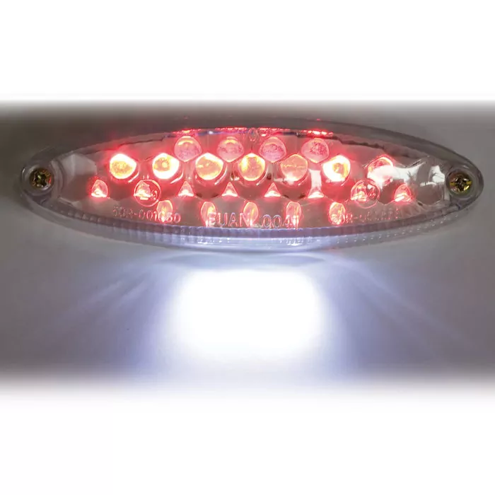 Led-rücklicht-mini, Mit Kzb, Klar, E-geprüft, B 105 X H 30 X T 32 Mm, Schraubenabstand: 95 Mm