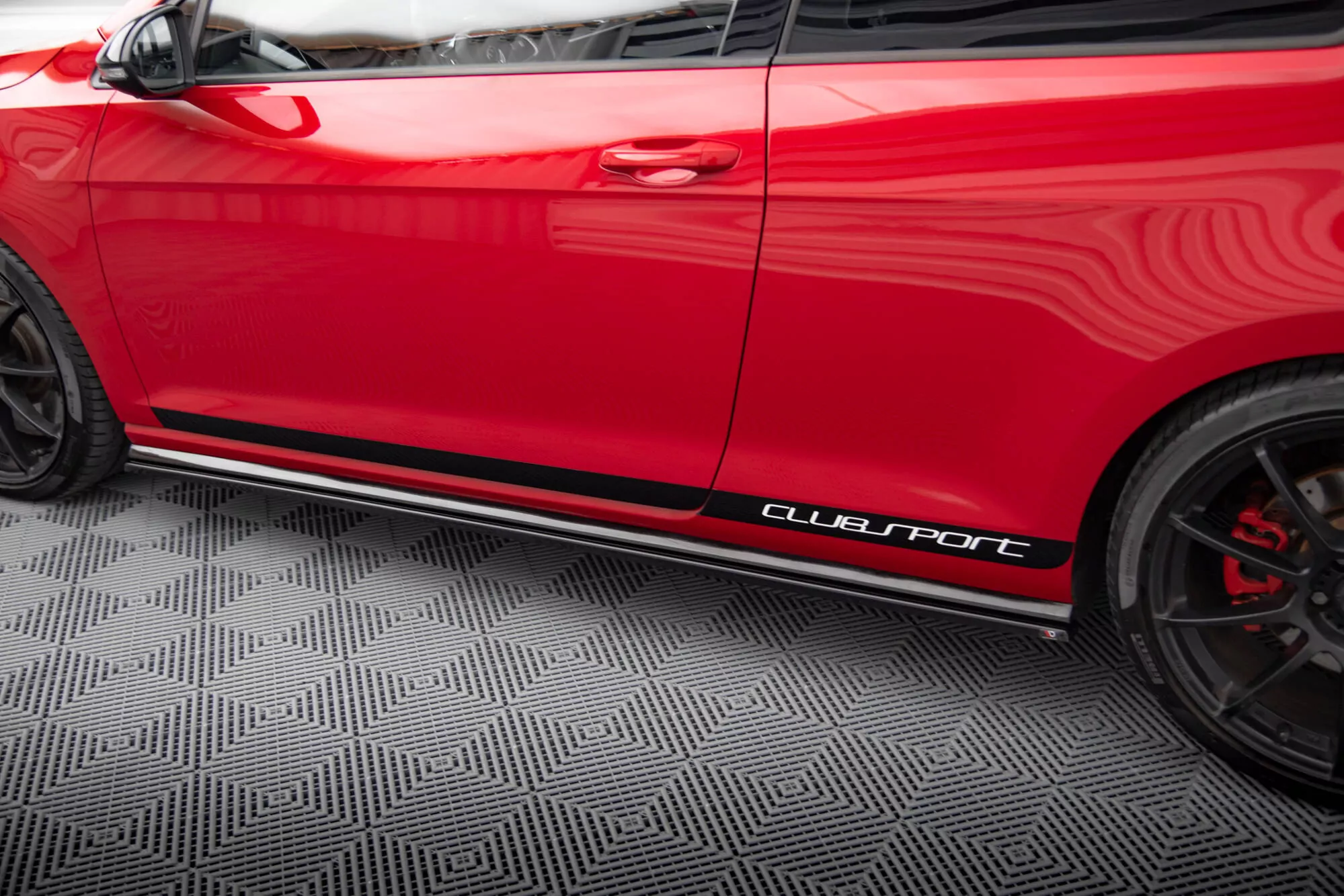 Seiten Schweller Ansätze Side Skirts Diffusor Schwarz Passend Für VW GOLF 7 GTI Clubsport Schwarz Hochglanz