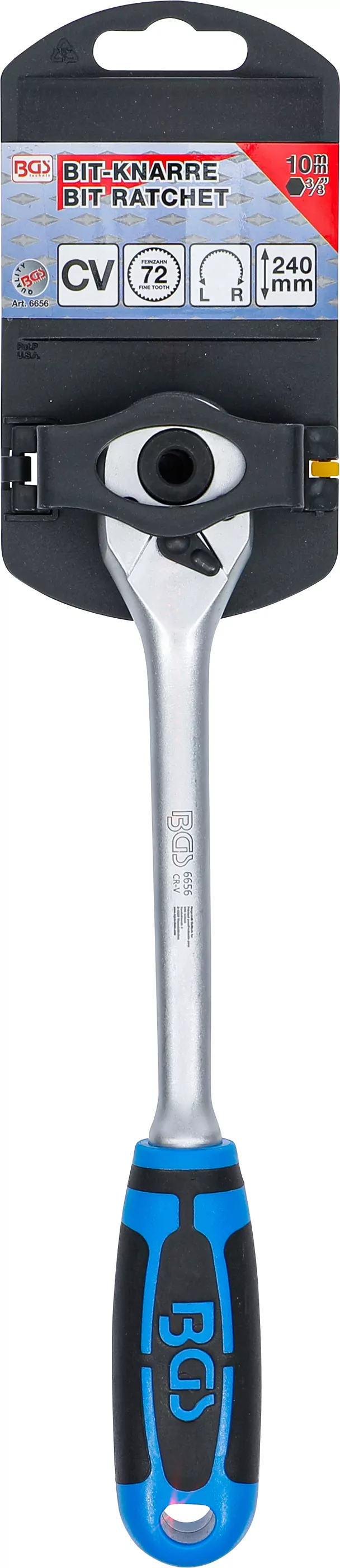 Bit-Knarre | extra lang | Abtrieb Innensechskant 10 mm (3/8") | 240 mm