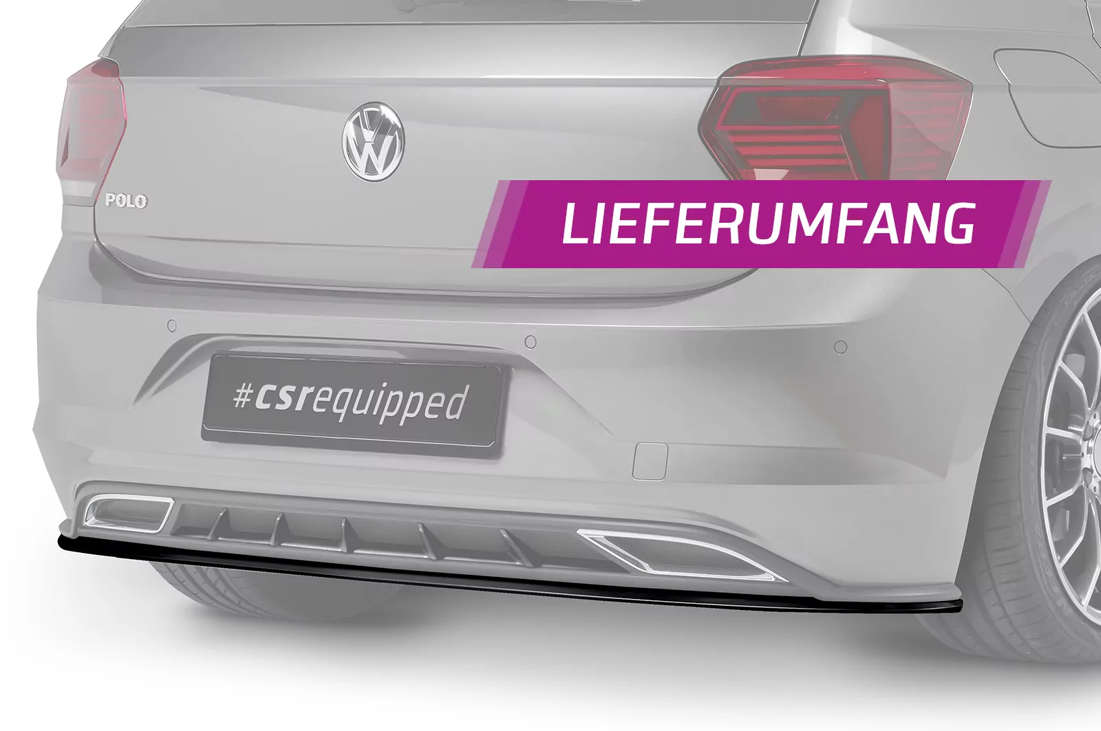 Heckansatz unten für VW Polo VI 2G R-Line HA222