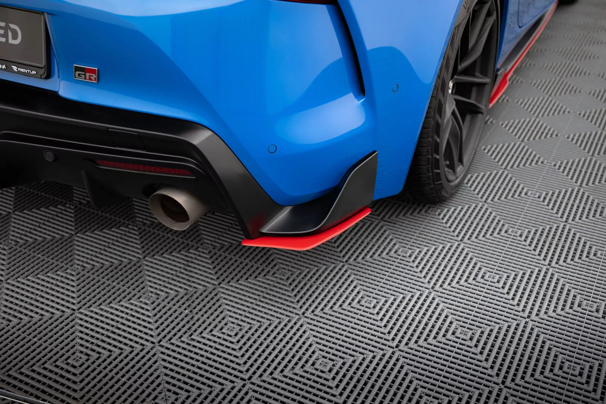 Heck Ansatz Flaps Diffusor Passend Für Diffusor V.2 Passend Für Toyota Supra Mk5 Rot Hochglanz