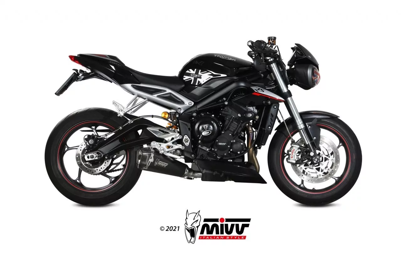 MIVV Delta Race Edelstahl Schwarz Triumph Street Triple R/S/RS 17-21