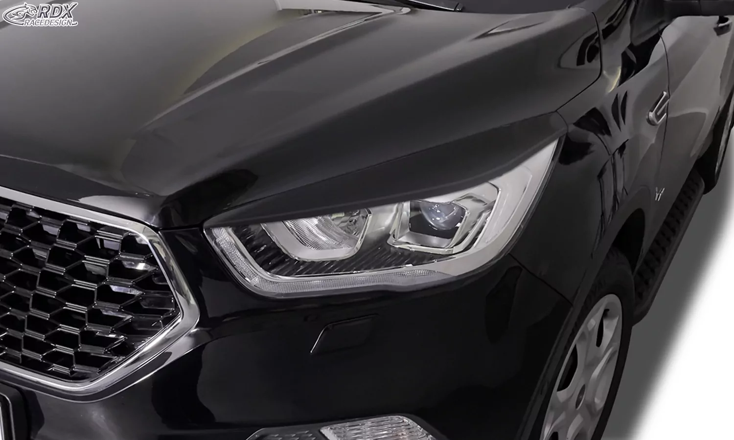 RDX Scheinwerferblenden für FORD Kuga (DM2 | 2016-2020) schwarz glänzend Böser Blick