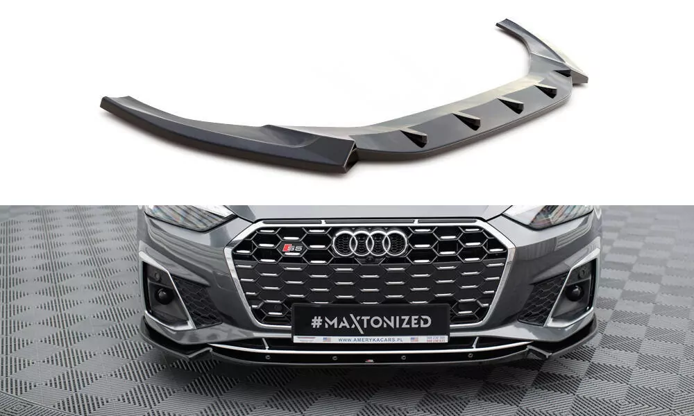 Front Ansatz V.2 Für Audi S5 / A5 S-Line F5 Facelift Schwarz Hochglanz