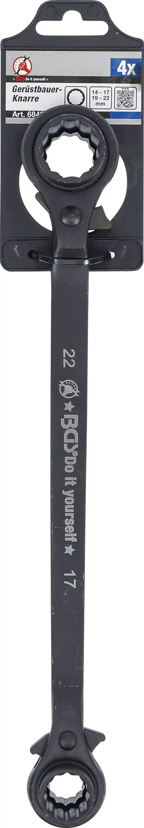 Gerüstbauer-Knarre | 4-in-1 | SW 14 - 17 - 19 - 22 mm