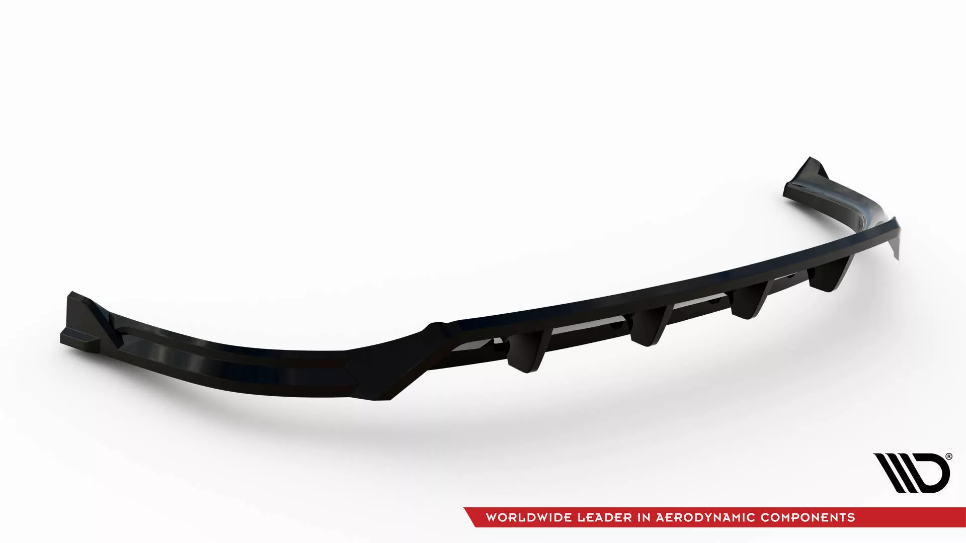 Hinten Splitter (mit Einem Vertikalem Balken) Rolls Royce Cullinan Schwarz Hochglanz