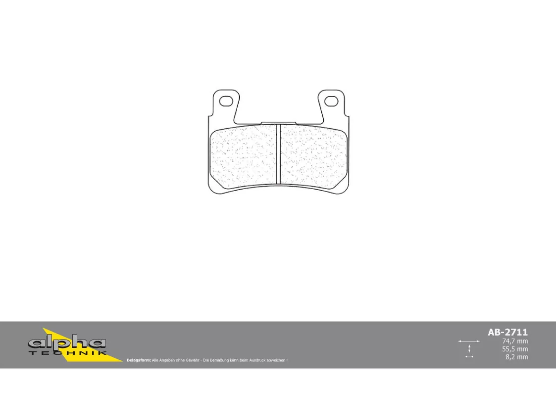 ALPHA TECHNIK Bremsbelag Racing ohne ABE
