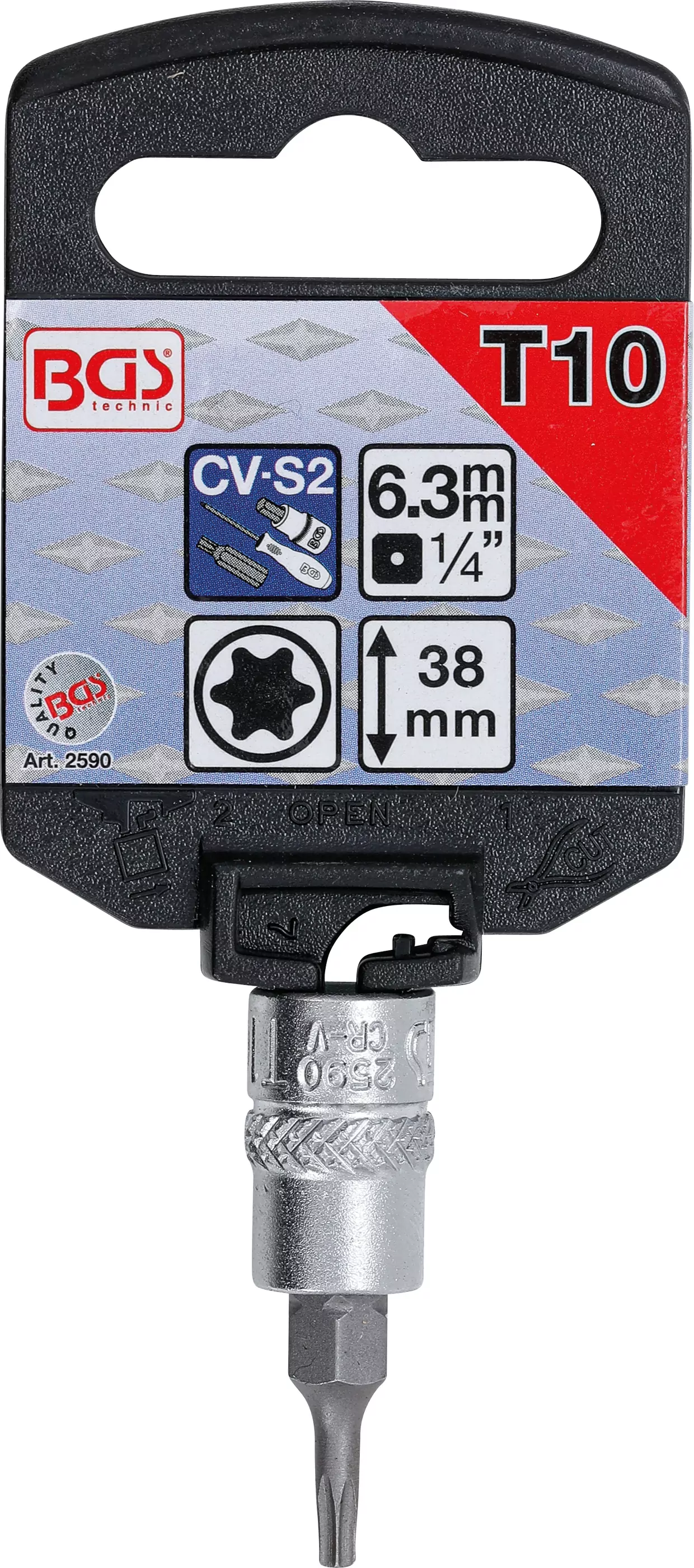 Bit-Einsatz | Antrieb Innenvierkant 6,3 mm (1/4") | T-Profil (für Torx) T10