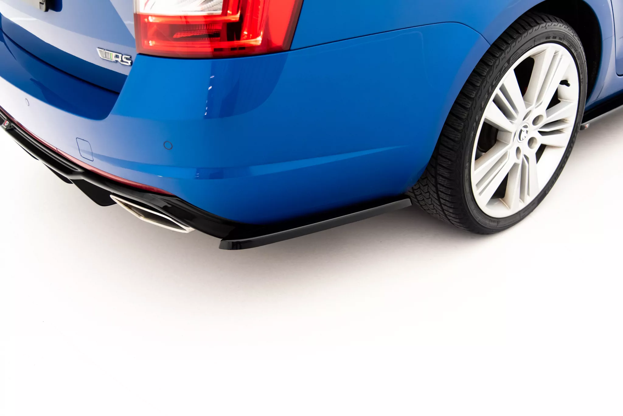 Heck Ansatz Flaps Diffusor Passend Für Diffusor V.2 Passend Für Skoda Octavia RS Mk3 Schwarz Hochglanz Schwarz Hochglanz