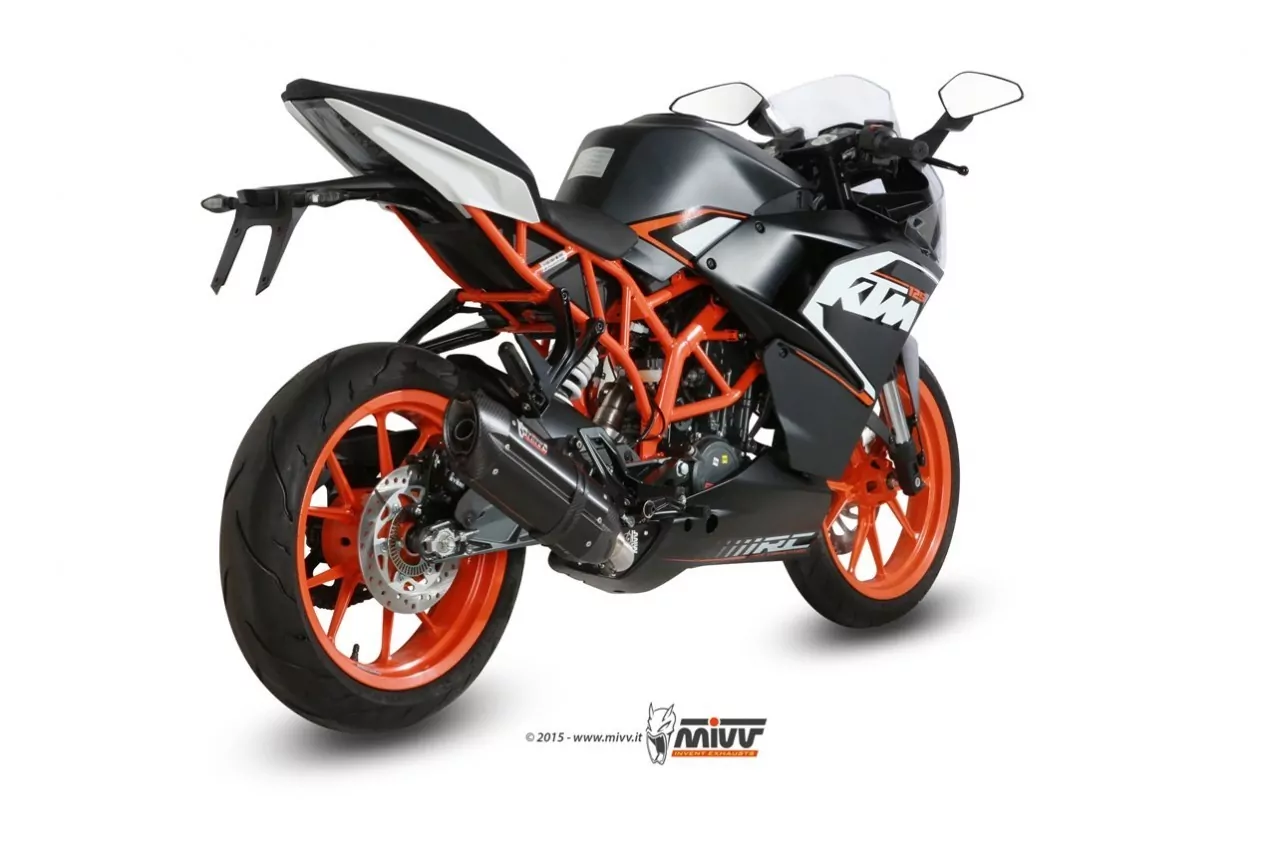MIVV Komplettanlage 1x1 SUONO In Edelstahl Schwarz Für KTM RC 125 14-