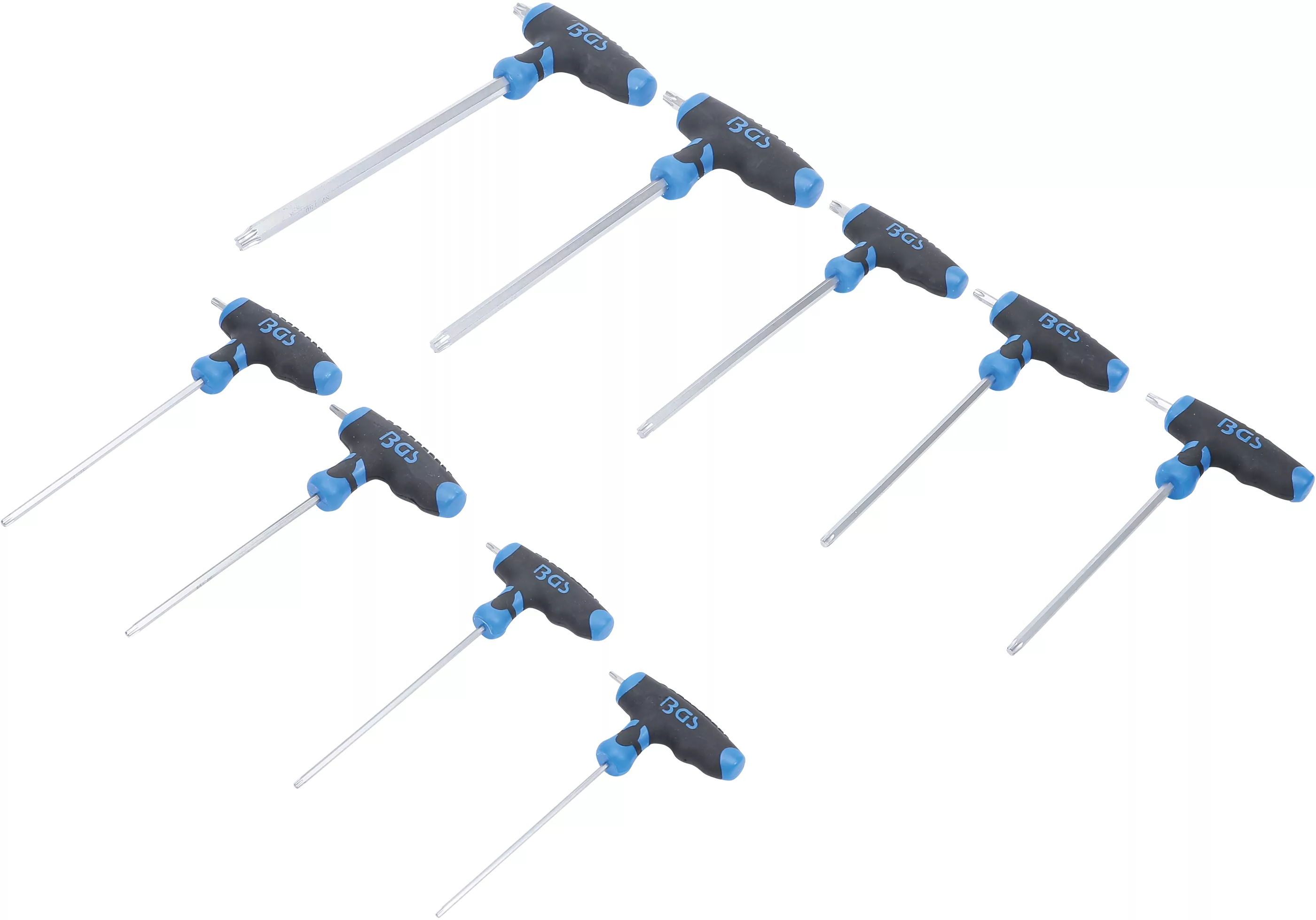 T-Griff-Schlüssel-Satz | T-Profil (für Torx) T10 - T50 | 9-tlg.