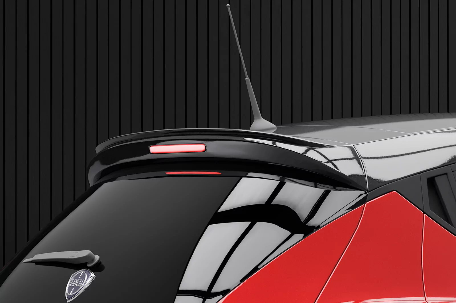 Heckflügel mit ABE für Lancia Ypsilon (864) HF067 Schwarz Strukturiert