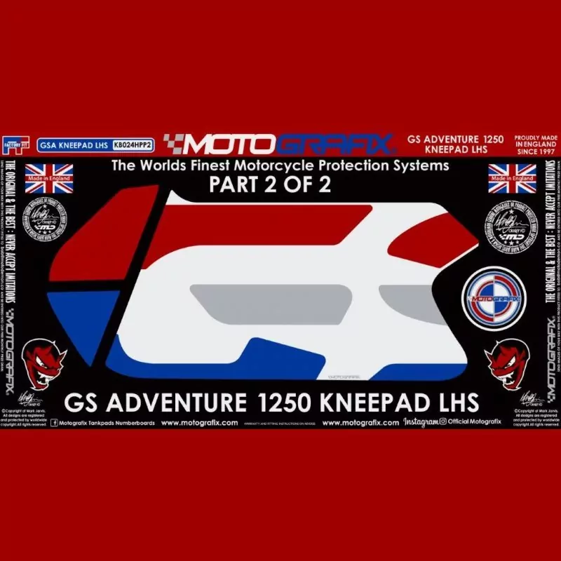 Motografix Tankschutz Knie Pads BMW R1250 GS Adventure 2018- KB024HP