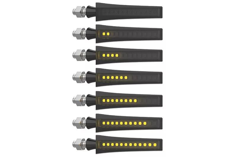 HIGHSIDER LED Sequenz-Blinker STS 1, schwarzes 2C Gehäuse, getöntes Glas