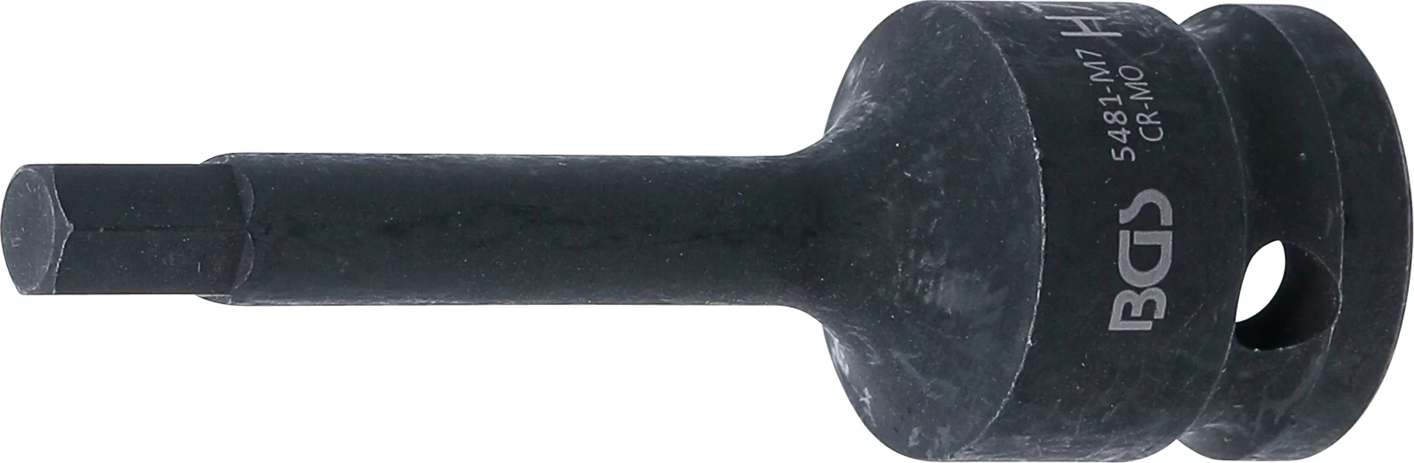 Kraft-Bit-Einsatz | Länge 75 mm | Antrieb Innenvierkant 12,5 mm (1/2") | Innensechskant 7 mm