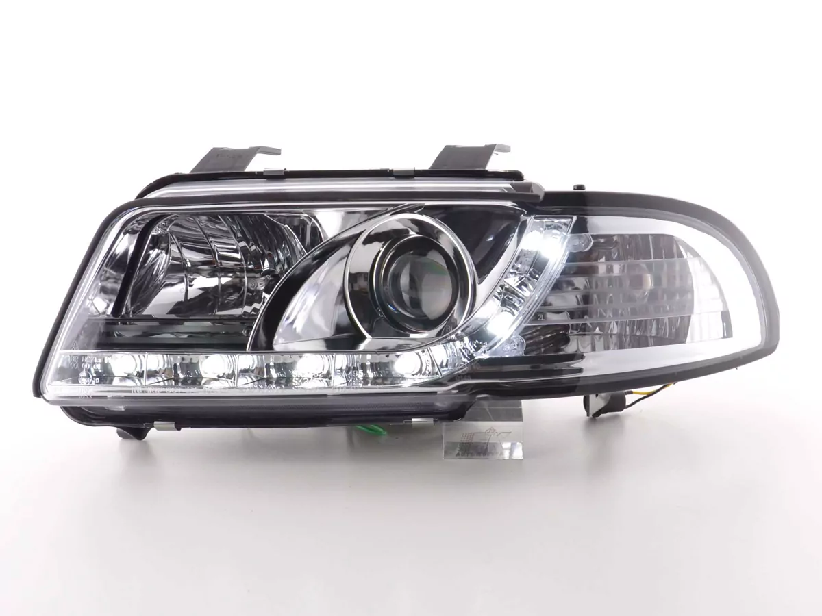Scheinwerfer Set Daylight LED Tagfahrlicht Audi A4 B5 8D Bj. 94-99 chrom