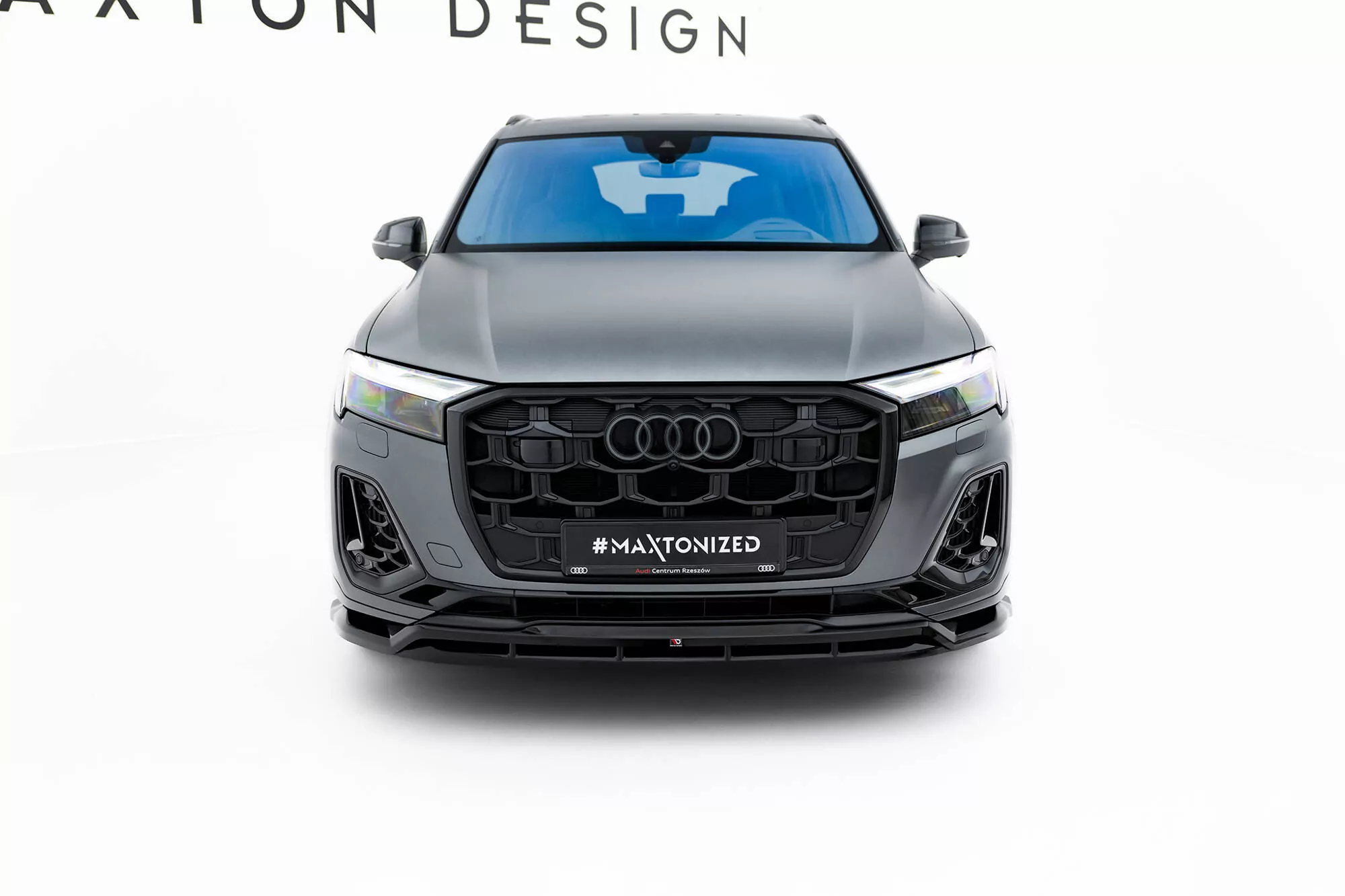 Front Ansatz Für Audi Q7 S-Line Mk2 Facelift 2 Schwarz Hochglanz