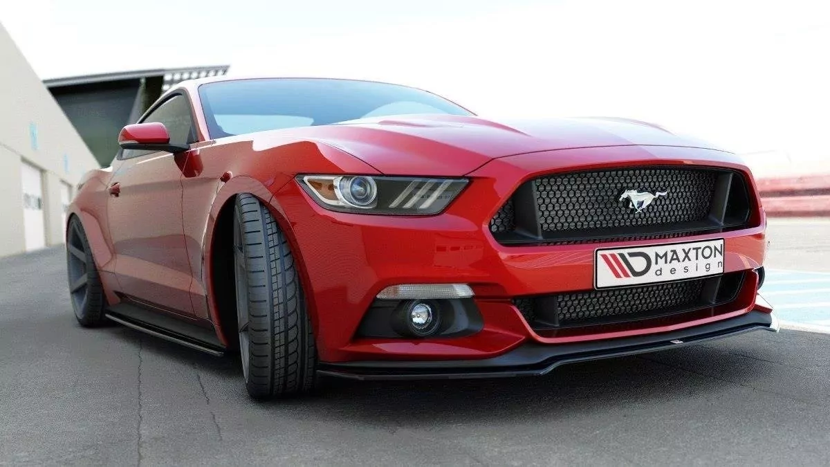 Front Ansatz Passend Für V.1 Passend Für FORD MUSTANG MK6 Schwarz Hochglanz Schwarz Hochglanz