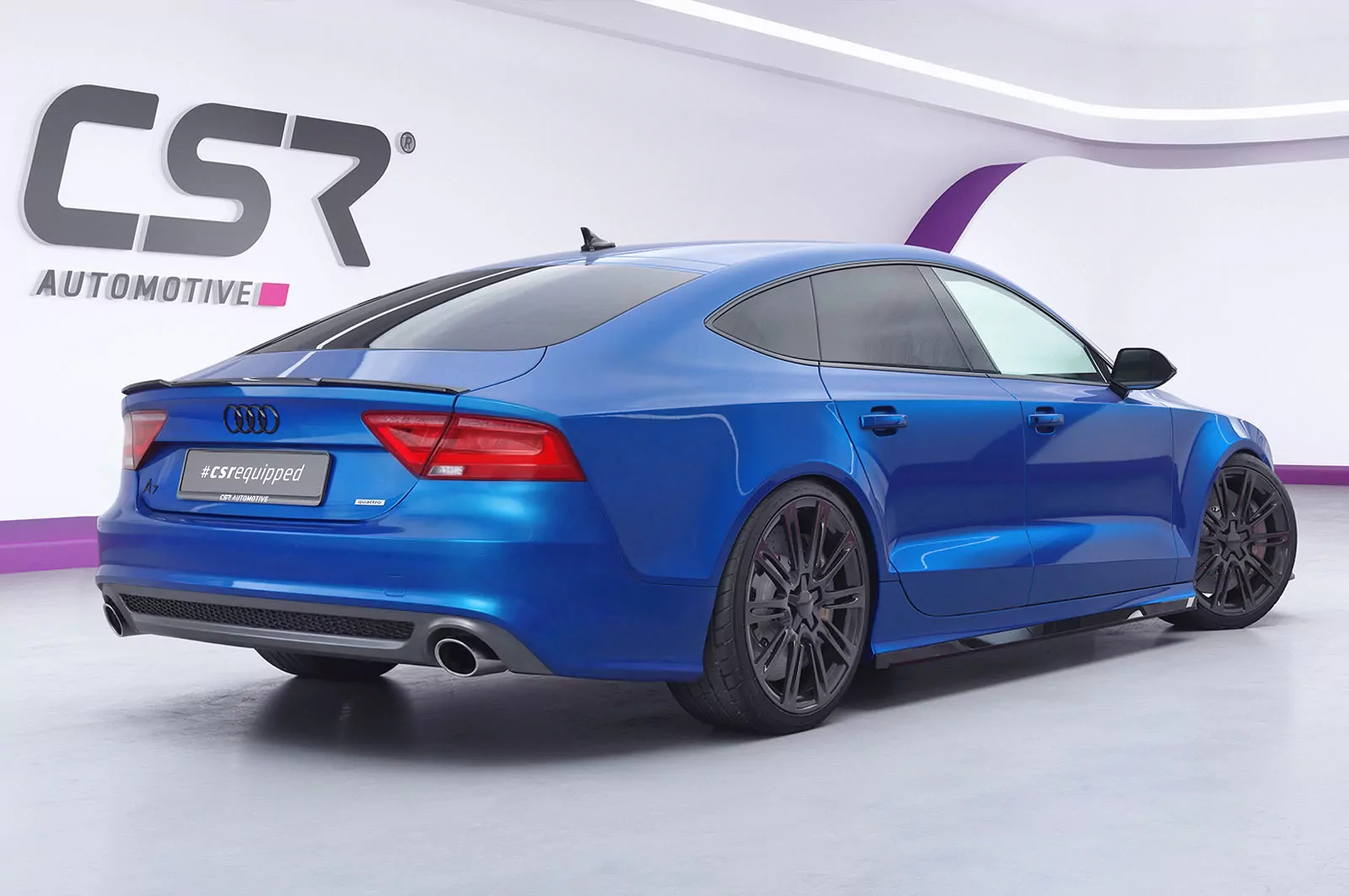 Heckflügel mit ABE für Audi A7 / S7 C7 (4G) Sportback HF890 Schwarz Strukturiert