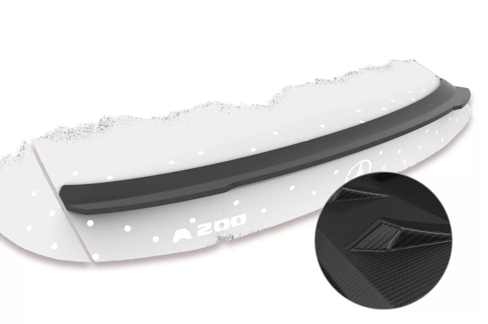 Heckflügel mit ABE für Mercedes Benz A-Klasse V177 Limousine HF690-M Carbon Look (matt)