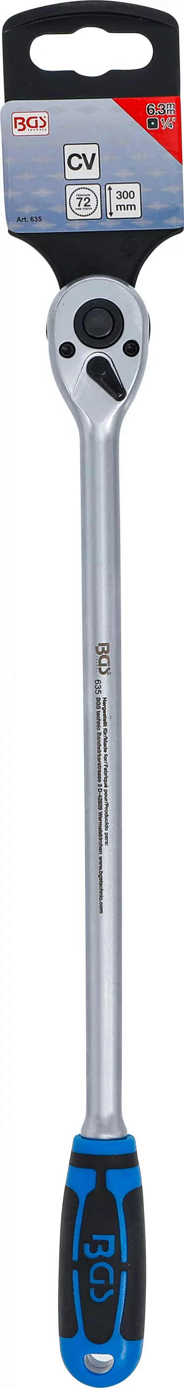 Umschaltknarre | extra lang | Abtrieb Außenvierkant 6,3 mm (1/4") | 300 mm