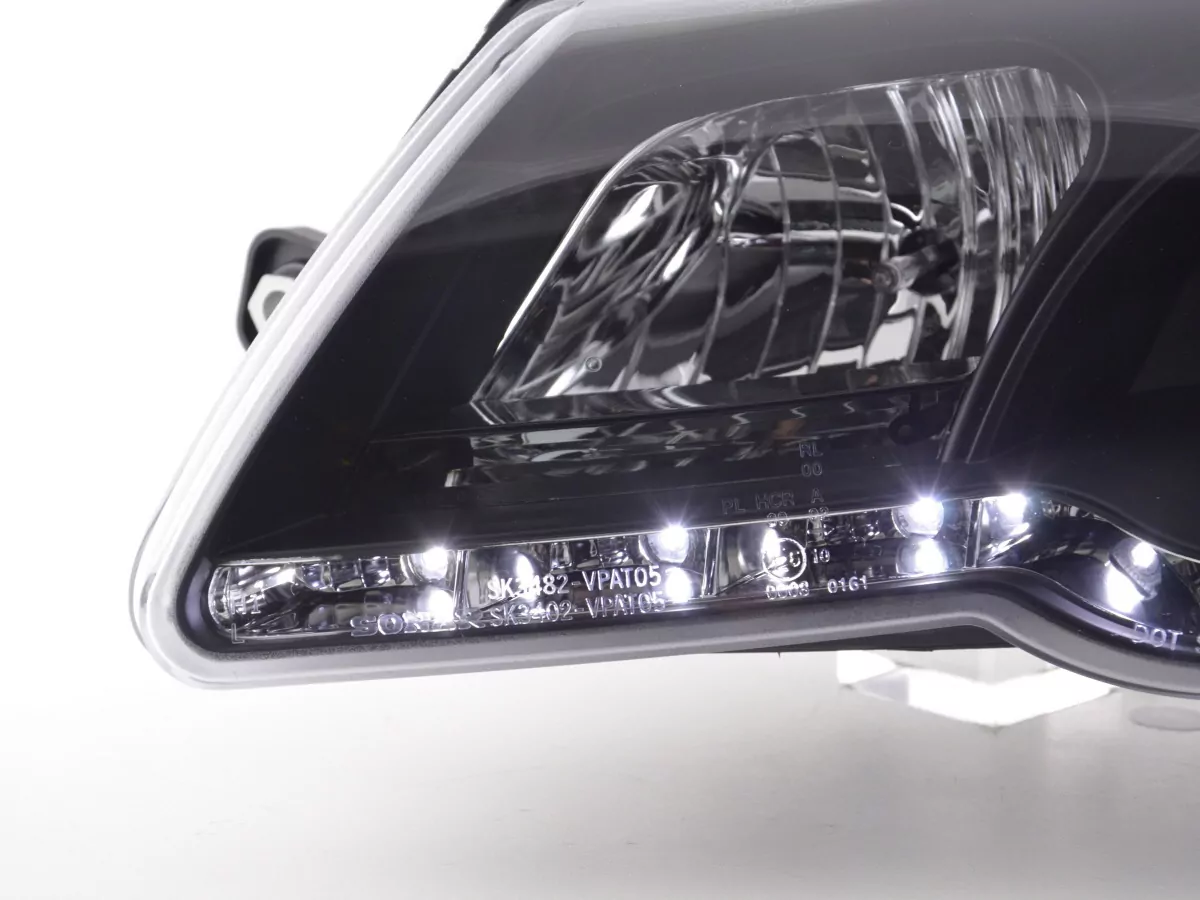 Scheinwerfer Set Daylight LED TFL-Optik VW Passat Typ 3C Bj. 05- schwarz für Rechtslenker