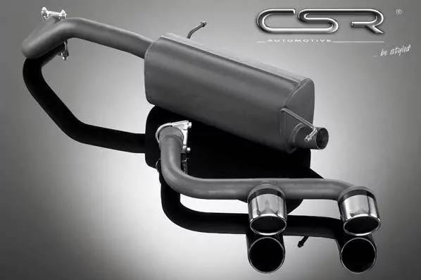 Endschalldämpfer mit Endrohren R32 Look für Audi A1 VW Polo 5 Typ 6R ESD105