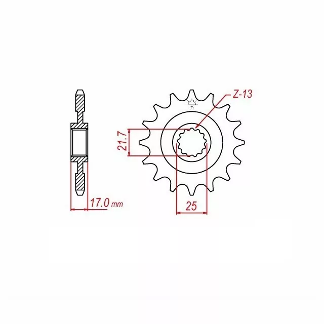 EK-Chain Kettensatz 520 MVXZ-2 für Honda CL500 Modelljahr 2023- Farbe rot