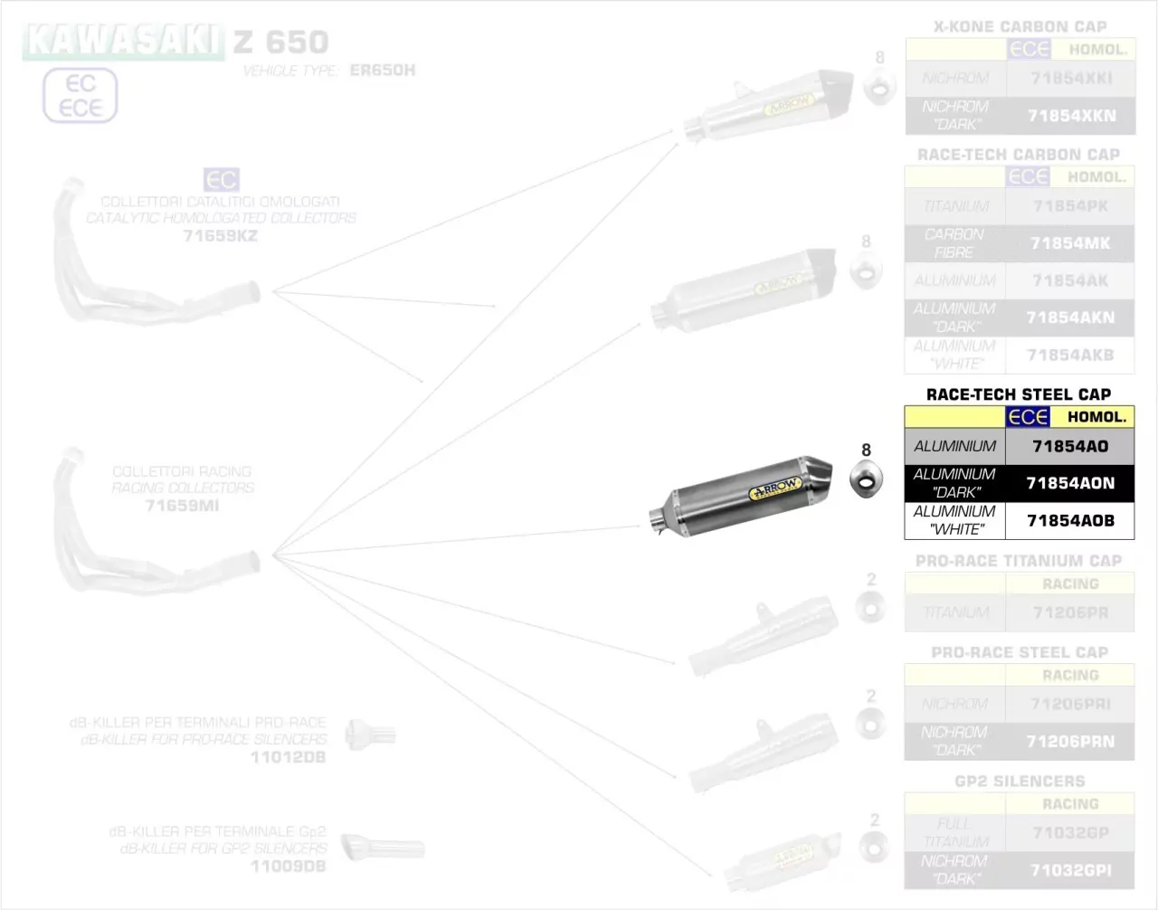 Arrow Endschalldämpfer Race-Tech Aluminium Kawasaki Versys 650 17-19