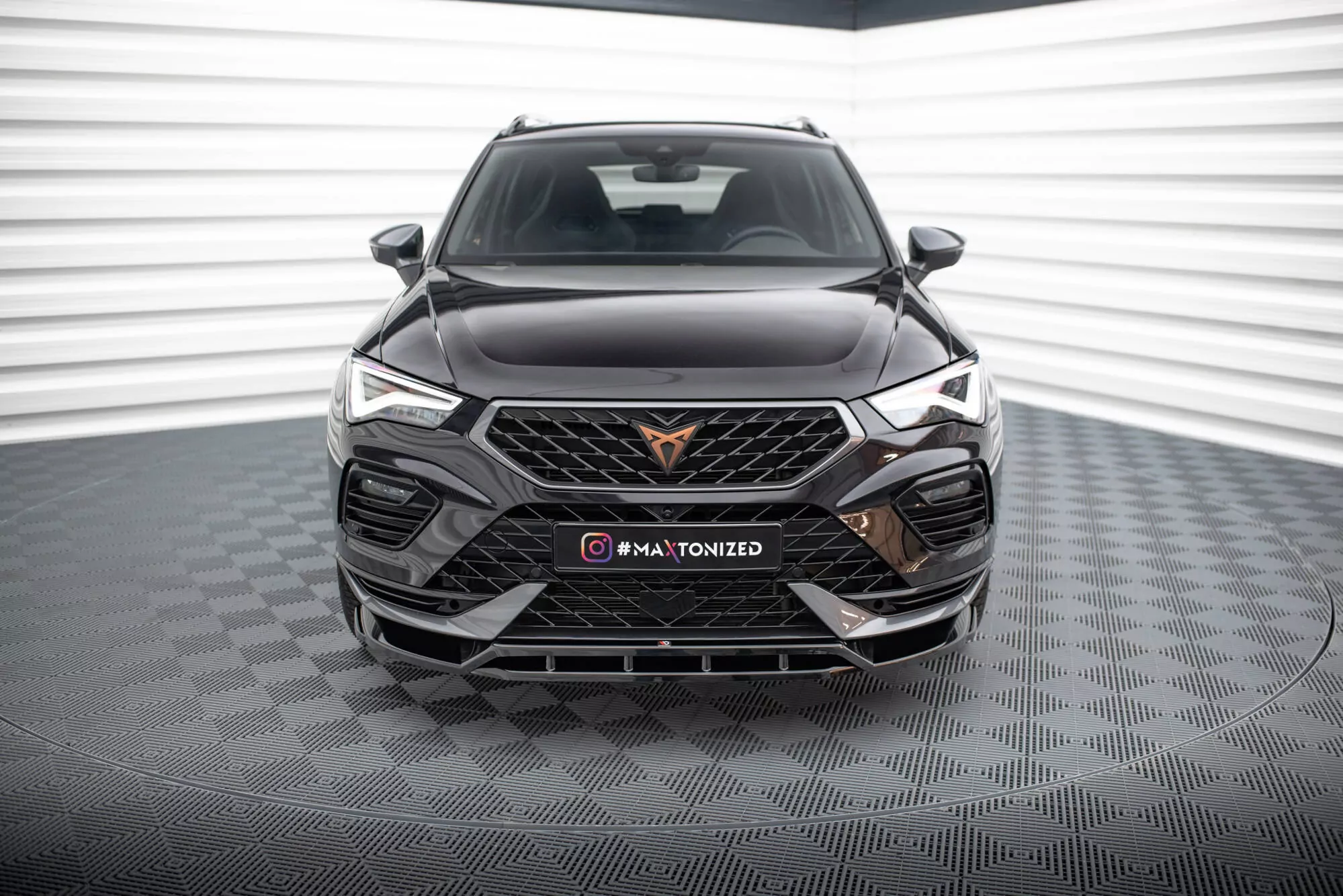 Front Ansatz Für Cupra Ateca Mk1 Facelift Schwarz Hochglanz