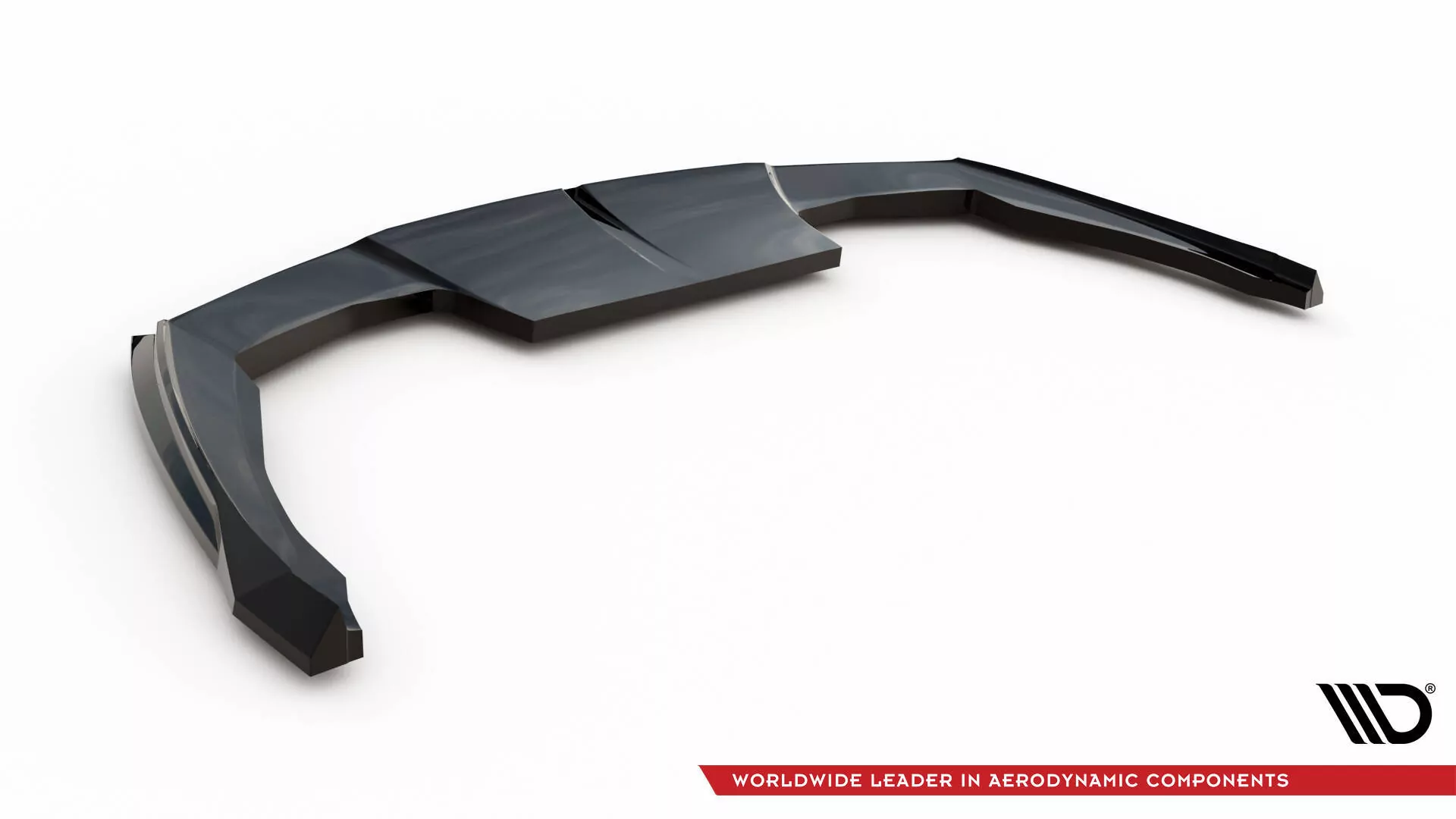 Hinten Splitter (mit Einem Vertikalem Balken) Peugeot 408 Mk1 Schwarz Hochglanz