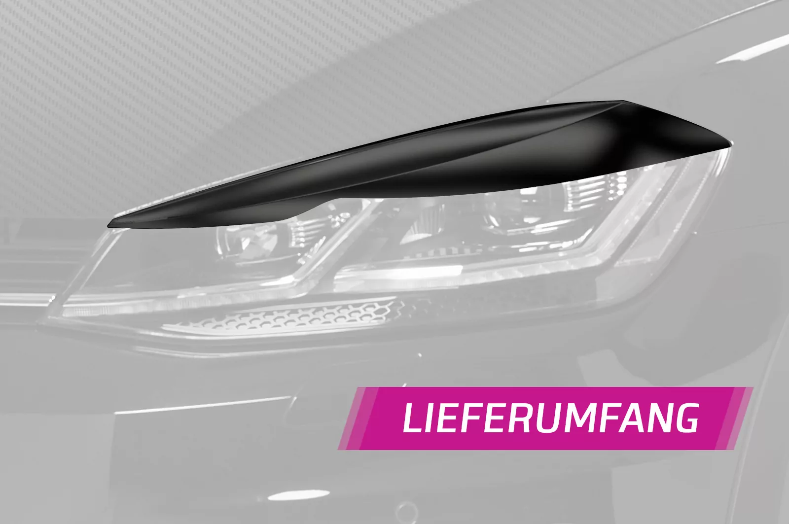 Scheinwerferblenden Glossy für VW Golf 7 Facelift Glossy (schwarz hochglanz)
