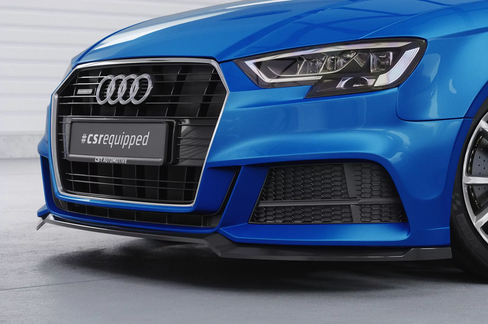 Cup-Spoilerlippe mit ABE für Audi A3 S-Line / S3 8V CSL612 Schwarz Strukturiert