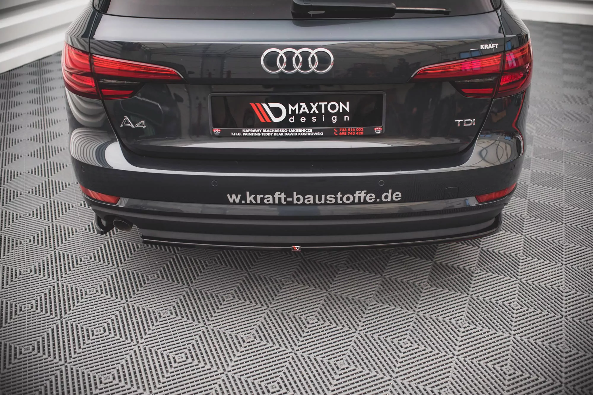 Heck Ansatz Flaps Diffusor Für Audi A4 Avant B9 Schwarz Hochglanz