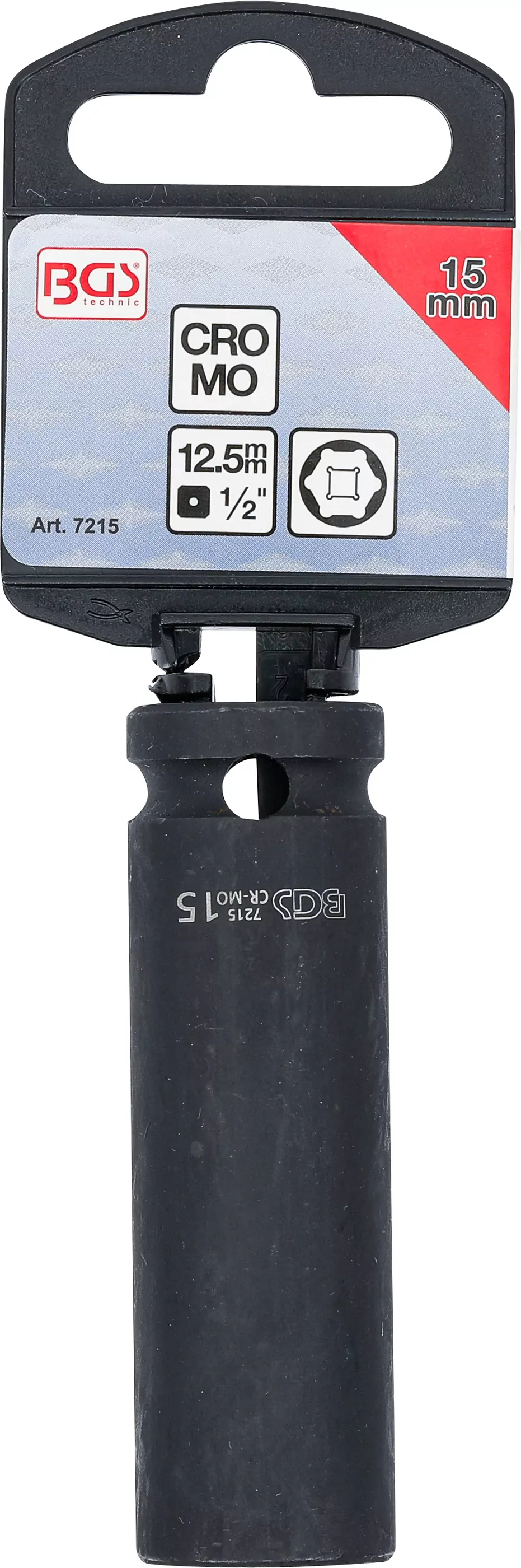 Kraft-Steckschlüssel-Einsatz Sechskant, tief | Antrieb Innenvierkant 12,5 mm (1/2") | SW 15 mm