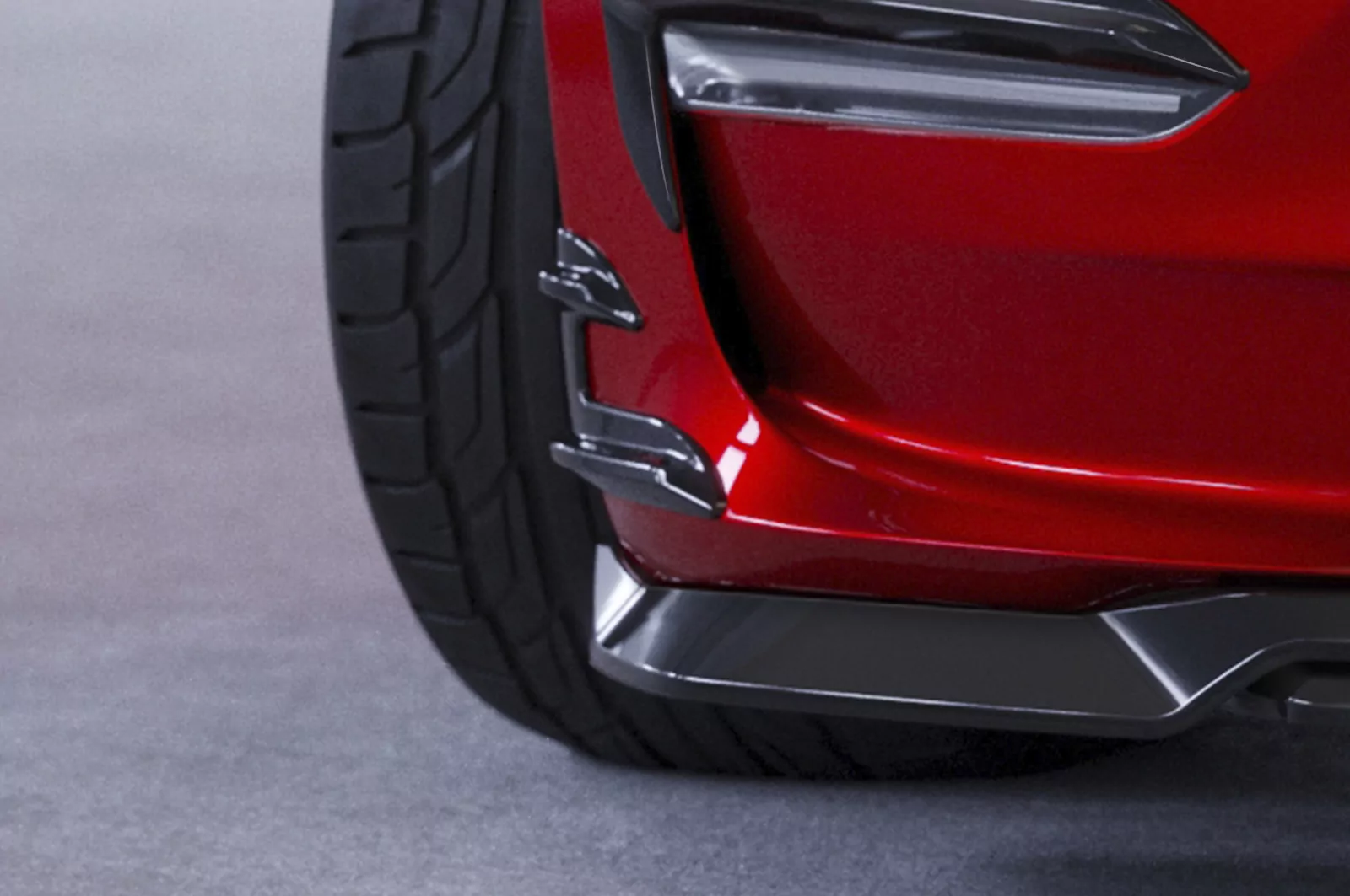 Performance Flaps für Tesla Model 3 FP021 Schwarz Strukturiert