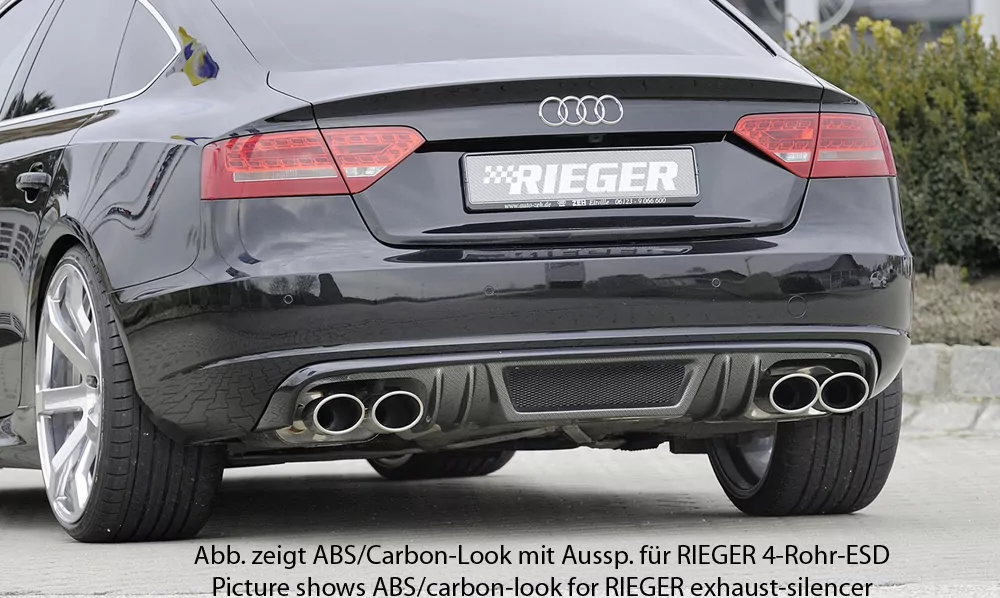 Rieger Heckeinsatz für Audi A5 (B8/B81) - Sportback 06.07-07.11 (bis Facelift) carbon optik