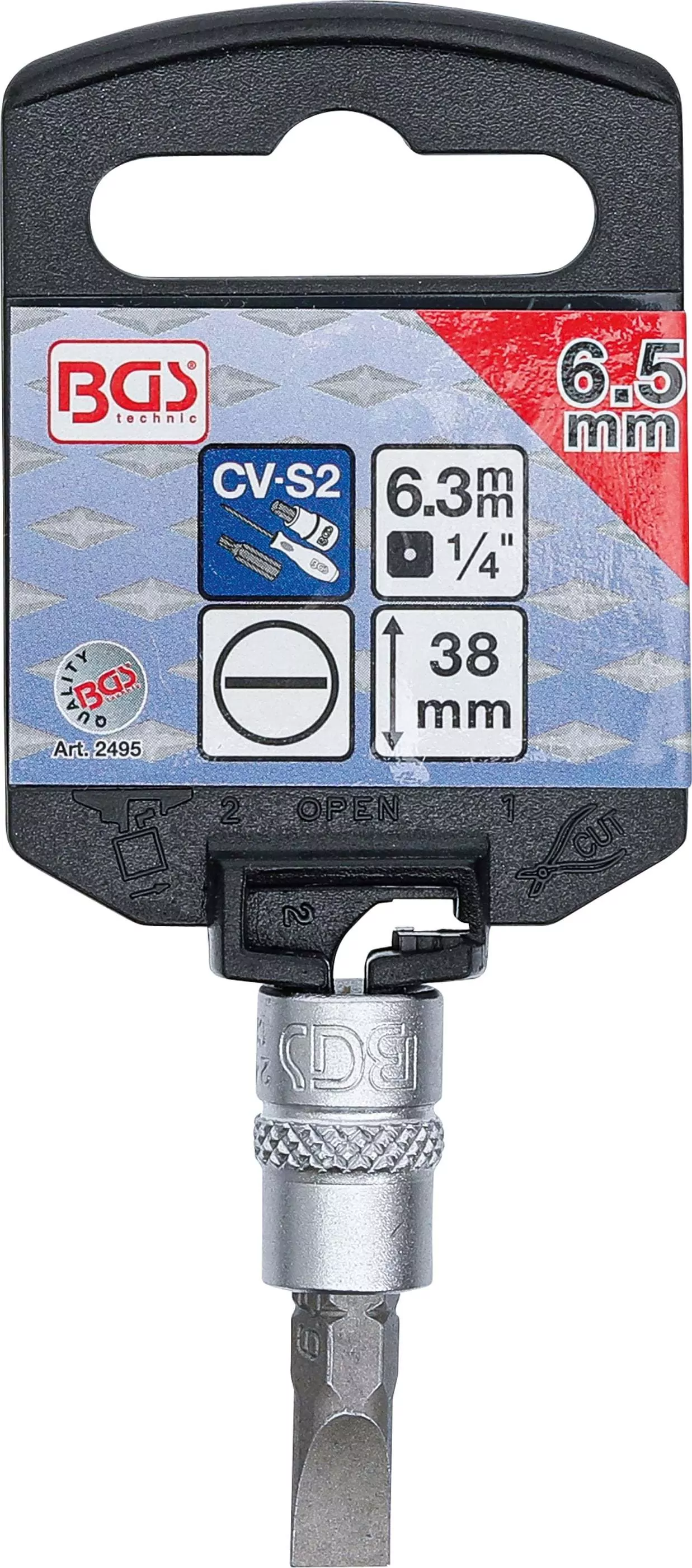 Bit-Einsatz | Antrieb Innenvierkant 6,3 mm (1/4") | Schlitz 6,5 mm