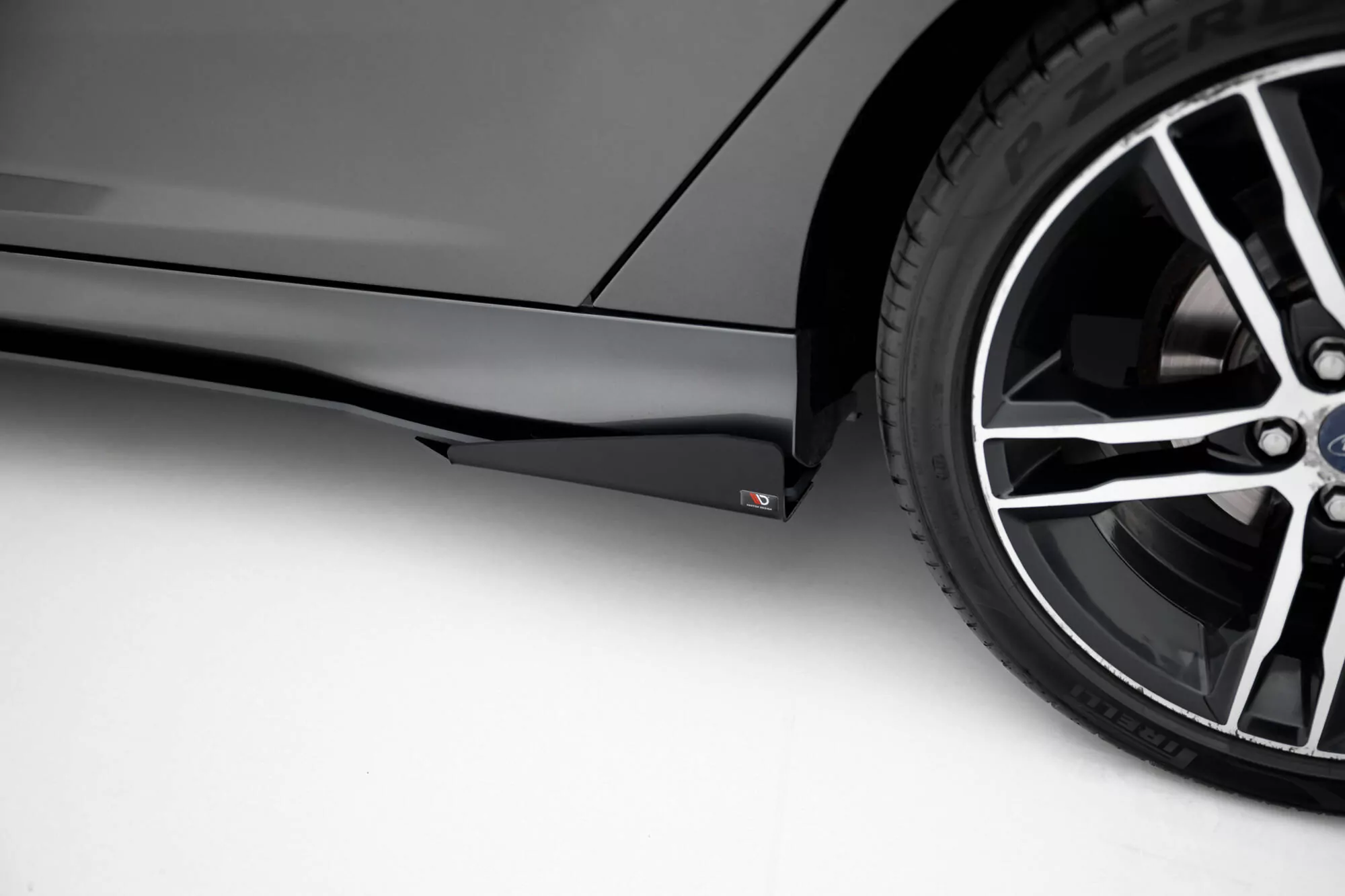 Street Pro Seitenschweller Ansatz Für + Flaps Ford Focus ST Mk3 Facelift Schwarz Hochglanz