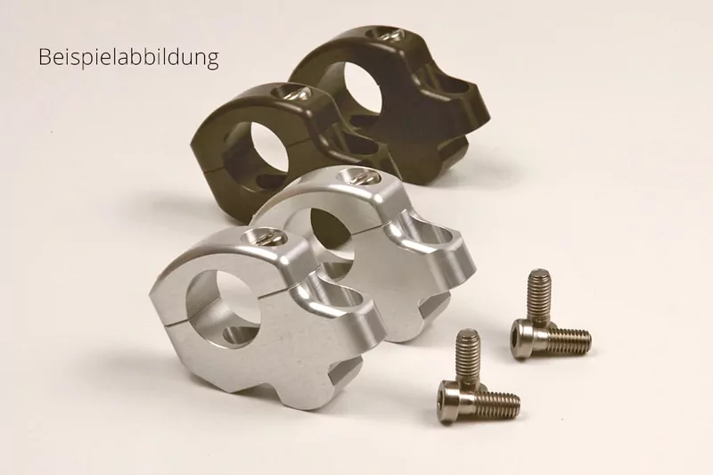 LSL Lenkerklemmböcke versetzt und erhöht, Silber 16/25mm, für Ducati mit Lenker Ø28,6mm