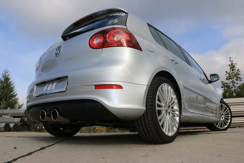 VW Golf V R32  Endschalldämpfer Ausgang mittig - 2x100 Typ 16