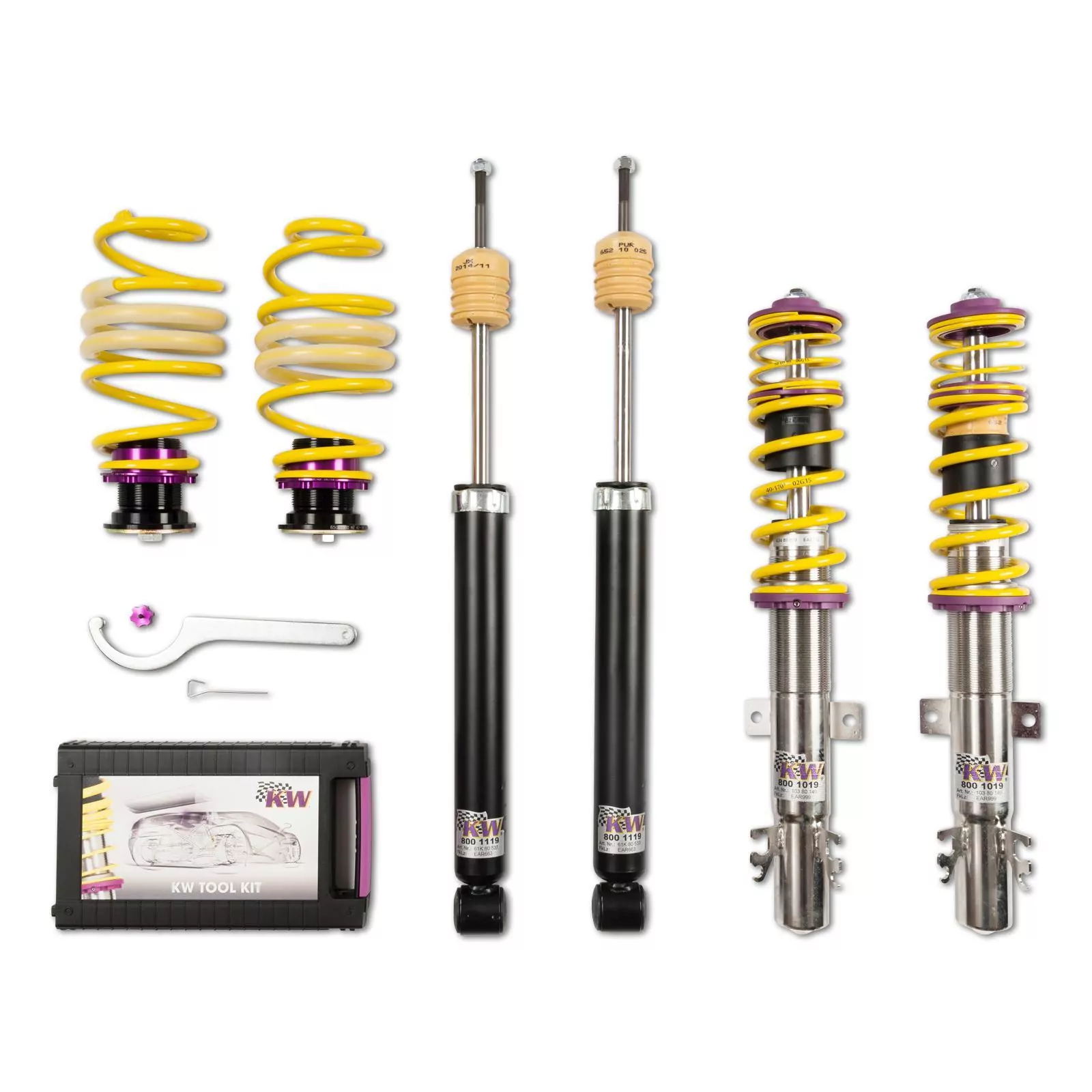 KW Gewindefahrwerk V1 inox VW UP (AA, 121, 122, BL1, BL2) 08/2011-
